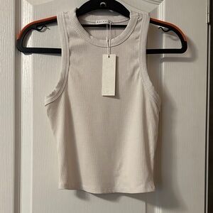 White Ribbed Tank Top